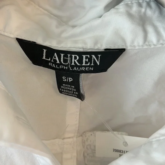 Lauren Ralph Lauren Cotton Puffed Long Sleeves Button Down Self-Tie Front Shirt - Picture 11 of 15